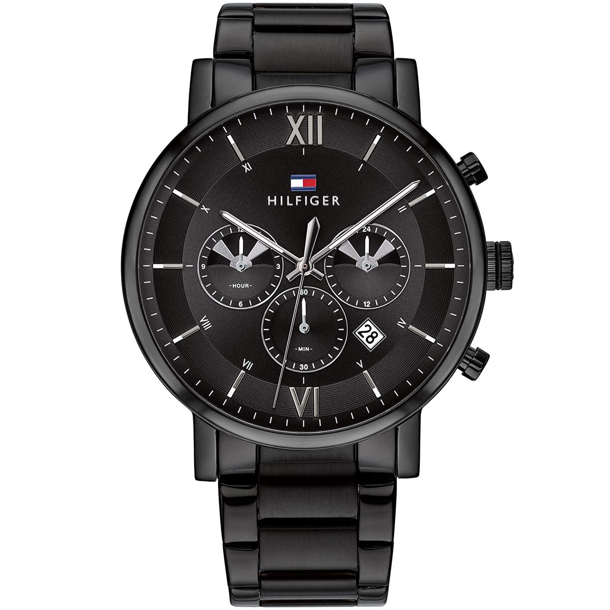 1710410-tommy-hilfiger-watch-men-black-dial-stainless-steel-metal-strap-quartz-battery-analog-chronograph-evan 1710410 tommy hilfiger watch men black dial stainless steel metal strap quartz battery analog chronograph evan 1