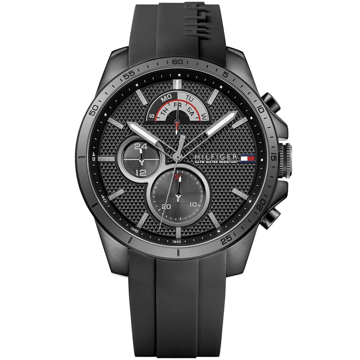 1791352-tommy-hilfiger-watch-men-black-rubber-decker 1791352 tommy hilfiger watch men black rubber decker 1