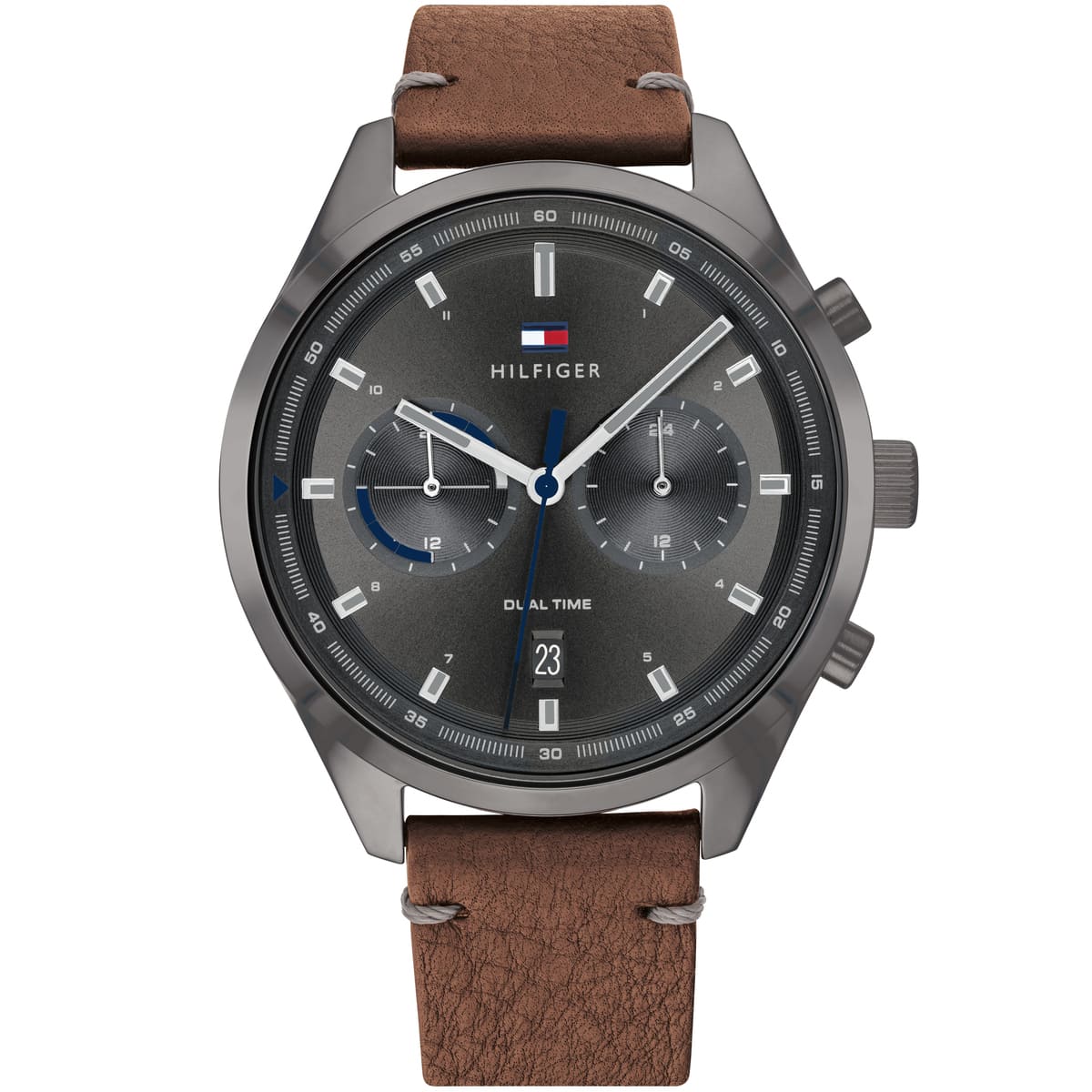 1791730-tommy-hilfiger-watch-men-black-dial-leather-brown-strap-quartz-analog-dual-time-bennett 1791730 tommy hilfiger watch men black dial leather brown strap quartz analog dual time bennett 1