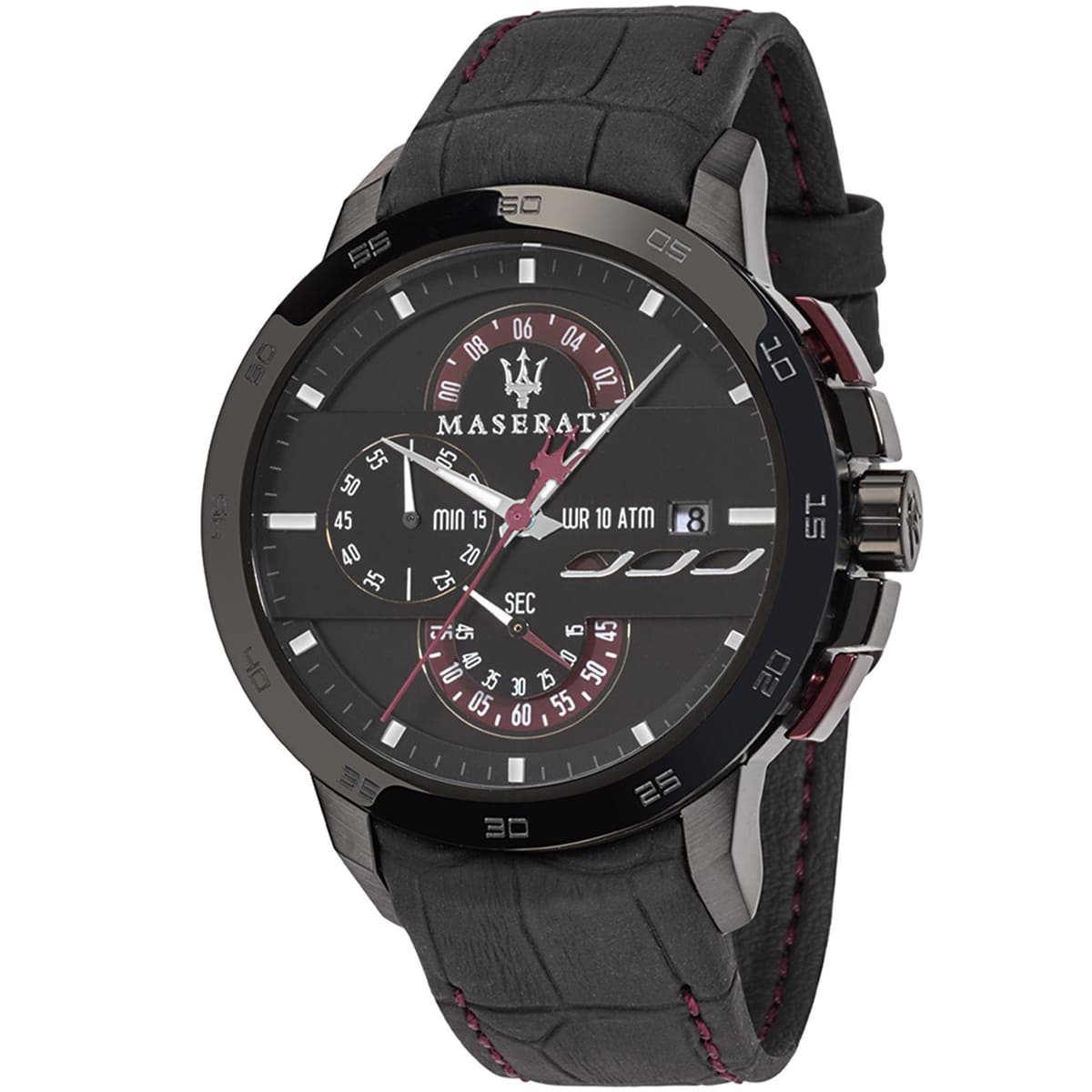 r8871619003-maserati-watch-men-black-dial-leather-strap-quartz-battery-analog-chronograph-wr-10-atm-ingegno r8871619003 maserati watch men black dial leather strap quartz battery analog chronograph wr 10 atm ingegno 1