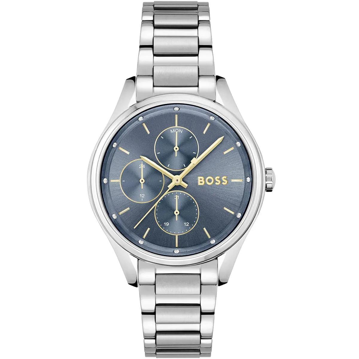 1502583-hugo-boss-watch-women-blue-dial-metal-stainless-silver-strap-quartz-battery-analog-three-hand-grand-course 1502583 hugo boss watch women blue dial metal stainless silver strap quartz battery analog three hand grand course