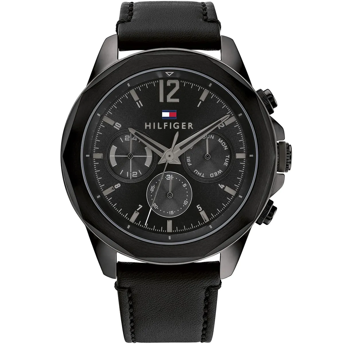 1792062-tommy-hilfiger-watch-men-black-dial-leather-strap-quartz-battery-analog-lars 1792062 tommy hilfiger watch men black dial leather strap quartz battery analog lars