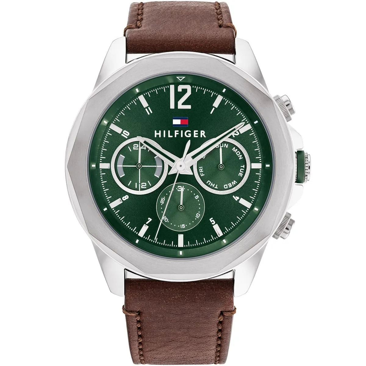 1792064-tommy-hilfiger-watch-men-green-dial-leather-brown-strap-quartz-battery-analog-lars 1792064 tommy hilfiger watch men green dial leather brown strap quartz battery analog lars