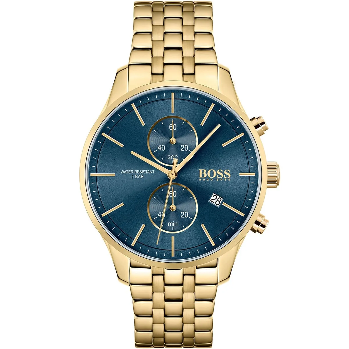 1513841-hugo-boss-watch-water-resistant-5bar-men-blue-dial-metal-stainless-gold-strap-quartz-battery-analog-chronograph-associate 1513841 hugo boss watch water resistant 5bar men blue dial metal stainless gold strap quartz battery analog chronograph associate