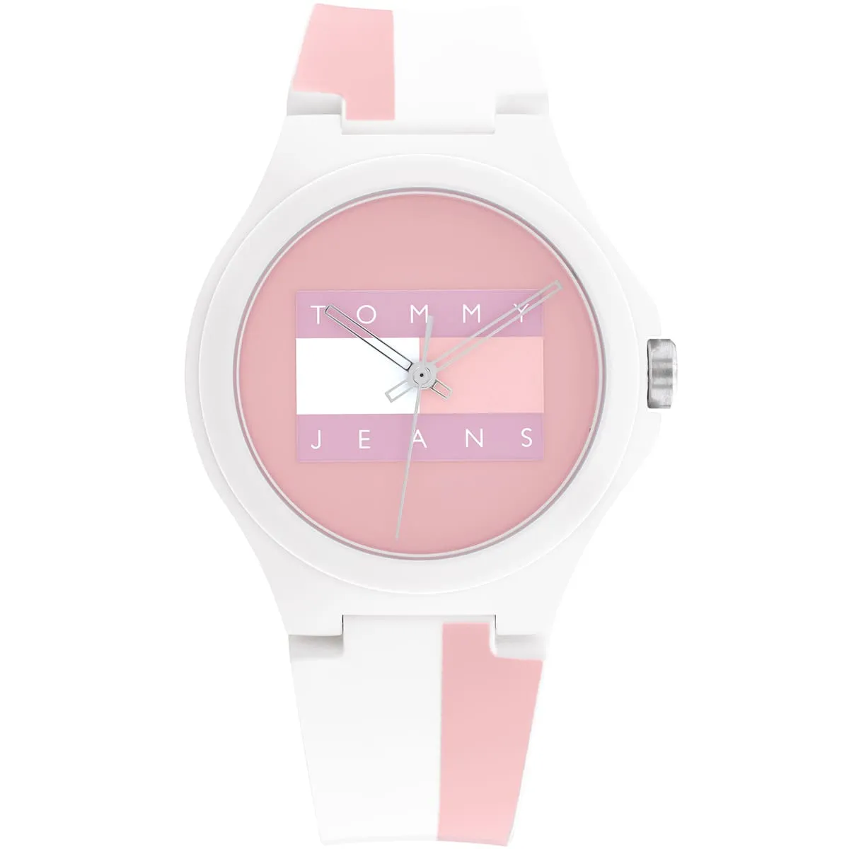 1720026-tommy-hilfiger-watch-jeans-unisex-pink-dial-rubber-white-strap-quartz-battery-analog-three-hand-berlin 1720026 tommy hilfiger watch jeans unisex pink dial rubber white strap quartz battery analog three hand berlin 1