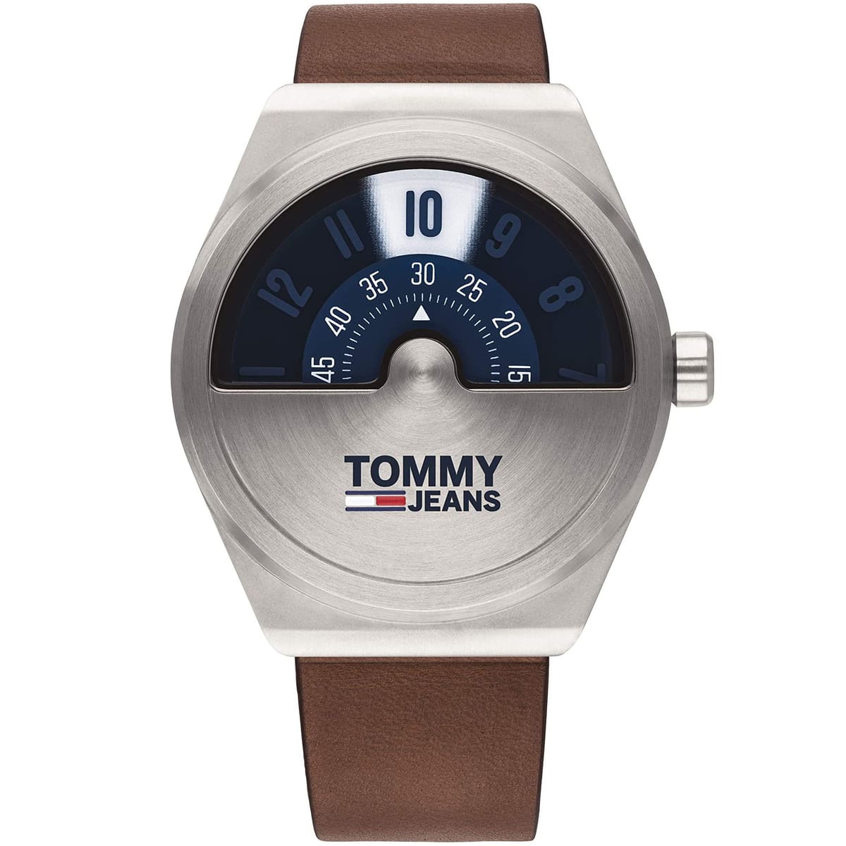 1791772-tommy-hilfiger-watch-men-blue-dial-leather-brown-strap-quartz-analog-monogram-pop-jeans 1791772 tommy hilfiger watch men blue dial leather brown strap quartz analog monogram pop jeans