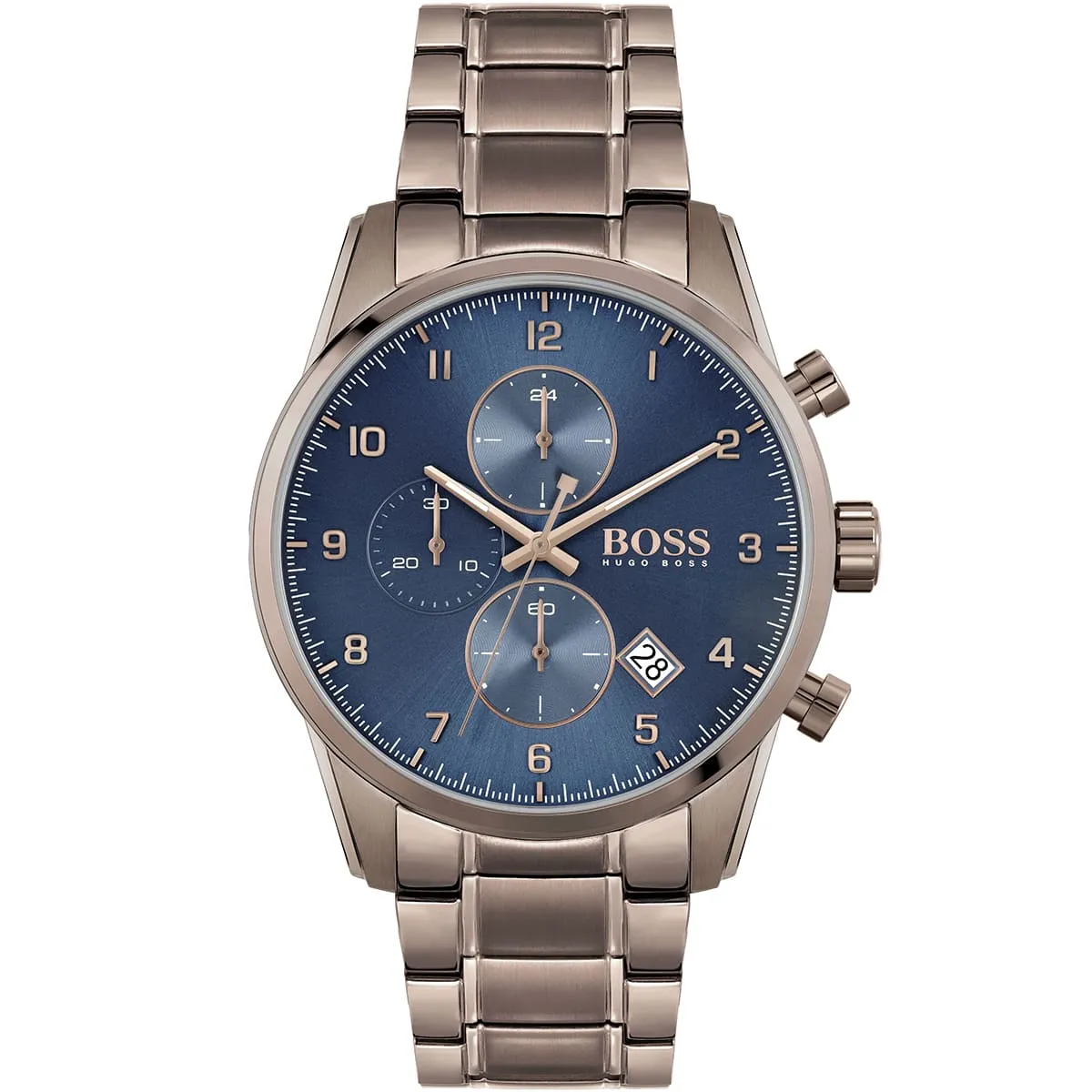 1513788-hugo-boss-watch-men-blue-dial-metal-stainless-brown-strap-quartz-battery-analog-chronograph-skymaster 1513788 hugo boss watch men blue dial metal stainless brown strap quartz battery analog chronograph skymaster