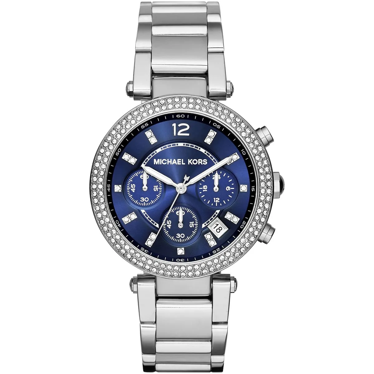 mk6117-michael-kors-watch-women-crystals-blue-dial-metal-stainless-steel-silver-strap-quartz-battery-analog-chronograph-parker mk6117 michael kors watch women crystals blue dial metal stainless steel silver strap quartz battery analog chronograph parker